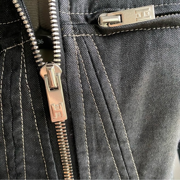 HOGAN by Karl Lagerfeld Gorgeous Black Metallik Denim Jacket Authentic Size 44/S - Picture 6 of 13